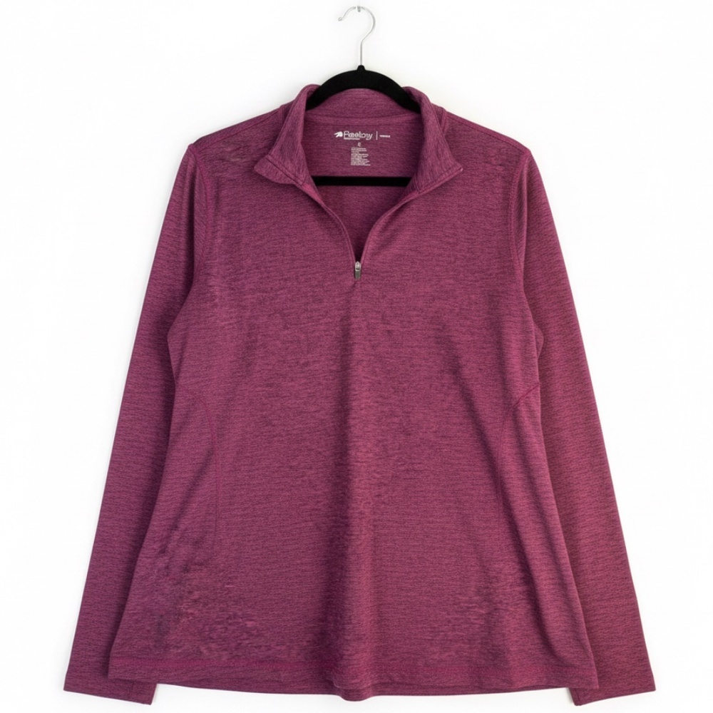 Ideology Athleisure Performance 1/4 Zip Purple Heather Pullover Size 1X.